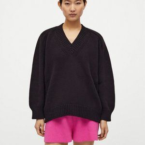 babaà jumper no22 black vneck chunky knit